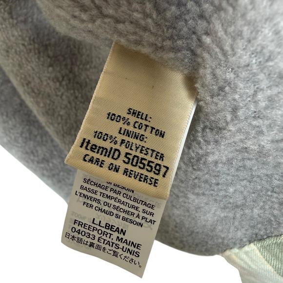 LL Bean Men's Plaid Flannel Lined Shirt Jacket Shirt Size Large Green Gray - Picture 11 of 11